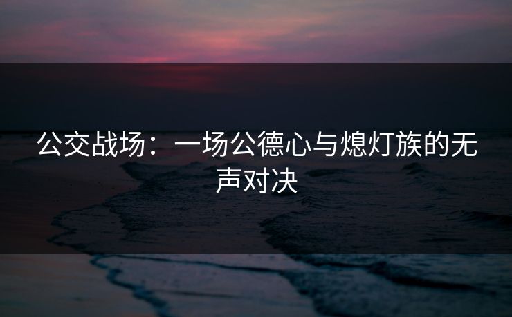 公交战场：一场公德心与熄灯族的无声对决