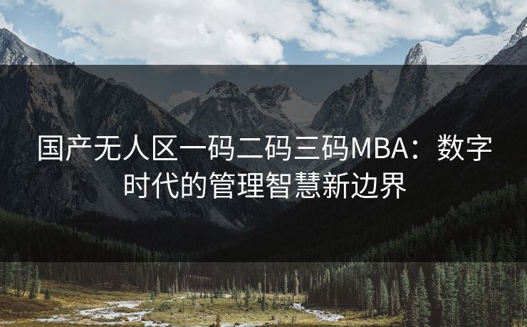 国产无人区一码二码三码MBA：数字时代的管理智慧新边界