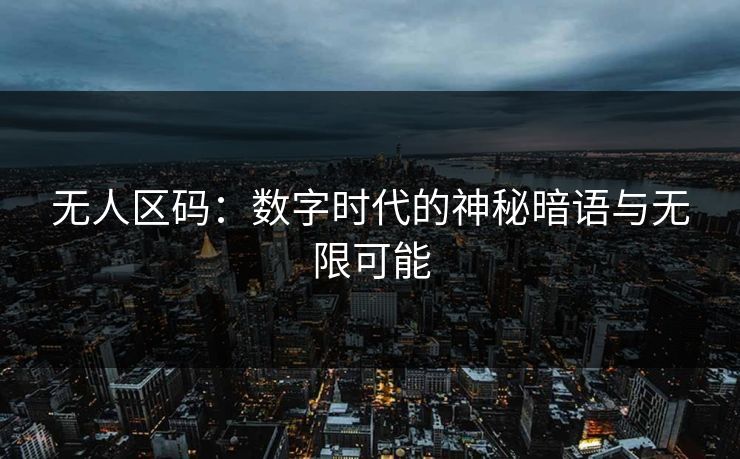 无人区码：数字时代的神秘暗语与无限可能