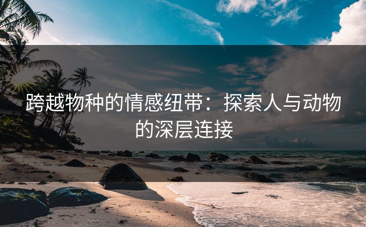 跨越物种的情感纽带：探索人与动物的深层连接