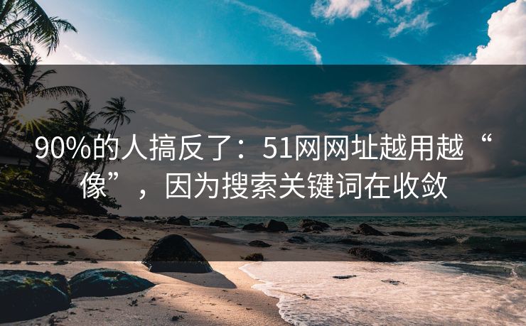 90%的人搞反了:51网网址越用越“像”,因为搜索关键词在收敛 90%的人搞反了:51网网址越用越“像”,因为搜索关键词在收敛